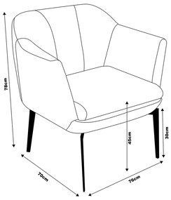 Poltrona Decorativa Rosalie Couro Bege G34 - Gran Belo