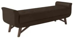 Puff Recamier Calçadeira 140cm Base Madeira Neville Z37 Sintético Marr