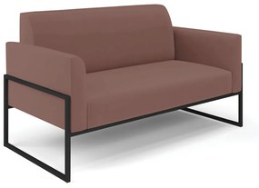 Sofá Namoradeira Base Industrial Alta Preto Marisa Veludo D03 - D'Rossi - Rose