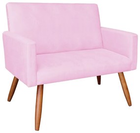 Namoradeira Larissa Suede Pés Palito Castanho D'Rossi - Rosa Bebê