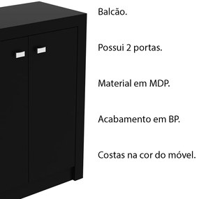 Balcão para Escritório Home Office ME4103 MDP Preto G69 - Gran Belo