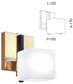 Arandela Simples Vidro Quadrado 12X17X15Cm Metal E Cubo 01Xg9 |Old Art... (CAFÉ, CLEAR (TRANSPARENTE))