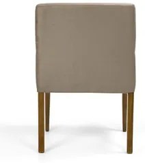 Poltrona Decorativa Base Madeira Angel Veludo C-68 Marrom - Domi