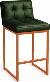 Banqueta Cozinha Alta com Encosto Industrial Bronze Lirina PU C05 - D'Rossi - Verde