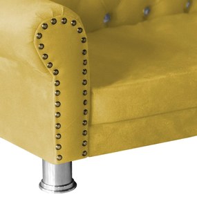 Mini Divã Sofá Realeza Cama Pet para Cães ou Gatos Elegante Suede Amarelo
