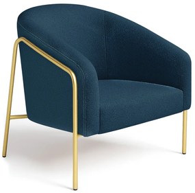 Poltrona Sala Industrial Alta Dourado Stella Bouclê D03 - D'Rossi - Azul