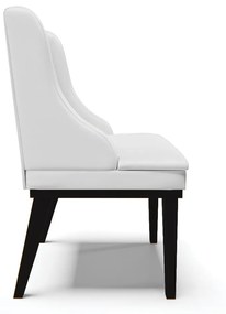 Kit 06 Cadeiras de Jantar Liz Corino Branco Base Fixa Madeira Preto - D'Rossi