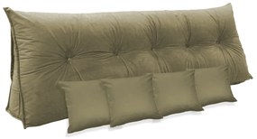 Kit Almofada Mel 1,40 + 4 Almofadas 40x40 Suede Nude