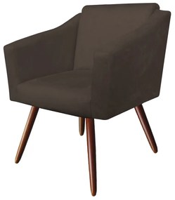 Poltrona San Marino Decorativa Suede Marrom