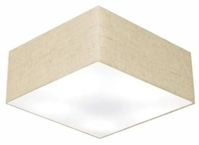 Plafon Quadrado Md-3000 Cúpula em Tecido 12/25x25cm Rústico Bege - Bivolt