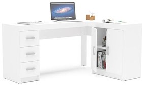 Mesa Para Escritório Espanha 2 Portas 3 Gavetas - Branco