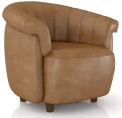 Poltrona Sala de Estar Pé Madeira Lykan Sintético Caramelo Z32 - Mpoze