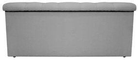 Recamier Baú Estofada Mel 90 cm Solteiro Com Capitonê  Suede Cinza - ADJ Decor