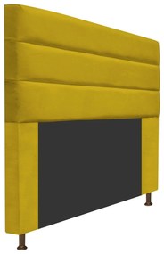 Cabeceira Estofada Turim 160 cm Queen Size Suede Amarelo - ADJ Decor