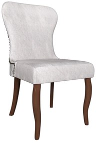 Cadeira Decorativa Sala De Jantar Duque Madeira Linho Cinza G48 - Gran Belo