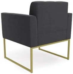 Namoradeira e 2 Poltronas Industrial Dourado Ana Bouclé Grafite - Ibiz