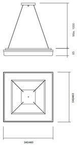 Pendente Vivaz 46X46Cm Led 36,8W Bivolt / Base Fechada | Usina 19021/4... (BT - Branco Texturizado, 3000k)