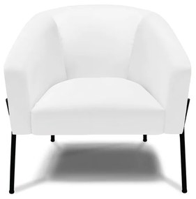 Poltrona Decorativa Pé de Ferro Preto Kit 2 Stella Sintético D03 - D'Rossi - Branco