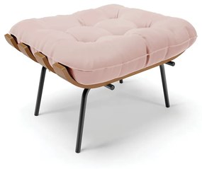 Kit 02 Puffs Costela Veludo Verde Base Metálica Preto - D'Rossi