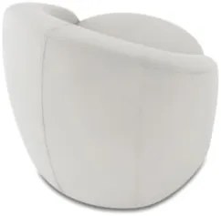 Poltrona Sala Decorativa Redonda 91cm Steve Veludo Cinza I01  - Mpozen