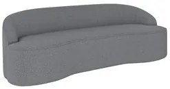 Sofá 5 Lugares para Sala de Estar Living 300cm Theo D06 Bouclê Cinza -