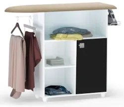 Balcão tábua de Passar Roupa Mariana Branco/Preto - AJL Móveis
