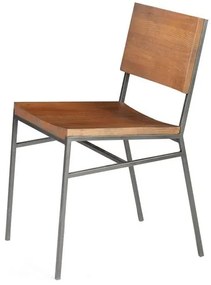 Cadeira Brooklyn cor Rustic Brown com Base Aco Grafite 81cm - 49617 Sun House