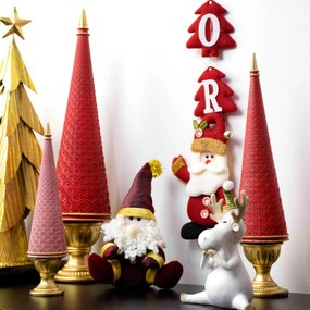 Árvore Decorativa de Natal Em Resina Rosa e Dourado 45 Cm - D'Rossi