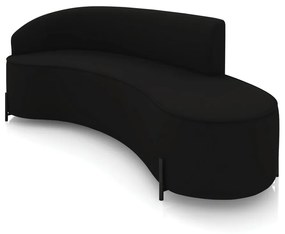 Sofá 4 Lugares Orgânico 220cm Pé Ferro Preto Morgan Veludo D03 - D'Rossi - Preto