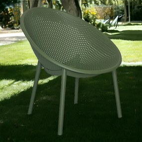 Kit 5 Poltronas Área Externa de PP Marina com Base Desmontável Verde G56 - Gran Belo