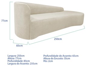 Kit Sofá Curvo França 250cm LD. e 2 Poltronas Luiza Max Conforto, Elegância e Design Moderno Bouclé