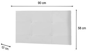 Painel Luna Para Cama Box Solteiro 90 cm Corino Branco - D'Rossi