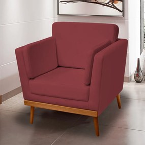 Poltrona Decorativa Siena Veludo Bordo