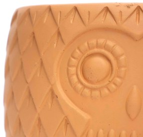 Cachepot Coruja em Cimento Terracota 11,5x13,5 cm - D'Rossi