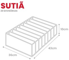 Organizador de Gaveta Invisível para Sutiãs - 8 nichos