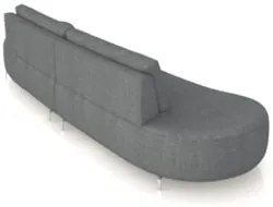 Sofá 3 Lugares 200cm Orgânico Pé Ferro Nagai Linho Grafite Z55 - Mpoze