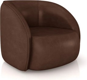 Poltrona Decorativa Sala de Estar Clarke PU Marrom Manchado G45 - Gran Belo