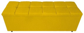 Calçadeira Estofada Manchester 140 cm Casal Suede Amarelo - ADJ Decor