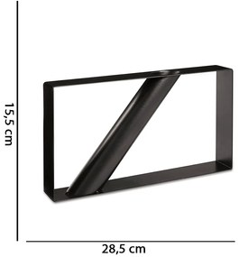 Vaso Decorativo Geométrico em Metal Preto 15,5x28,5 Cm - D'Rossi