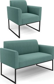 Namoradeira e Poltrona Industrial Preto Marisa Bouclê D03 - D'Rossi - Menta