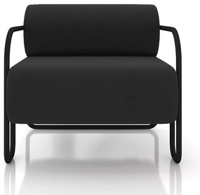 Poltrona Sala de Estar Industrial Preto Ameli Veludo K01 - D'Rossi - Preto