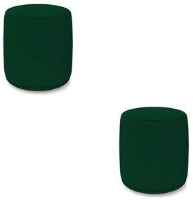Puff Redondo Orgânico para Sala kit 2 Malu Bouclê M11 - D'Rossi - Verde