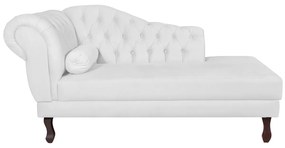 Recamier Diana 185cm Lado Direito Suede Branco - ADJ Decor