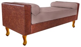 Recamier Félix King Size 195cm Corano Nozes e Linho Rosê - ADJ Decor