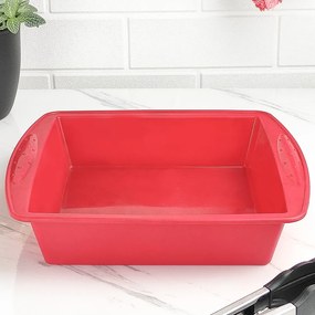 Assadeira de Silicone Quadrada - Vermelha
