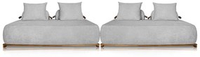 Kit 2 Sofás 3 Lugares Decoração Lazer Sala Ibiza SPZ 200cm Bouclé - ADJ Decor