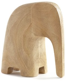 Escultura Elefante em Poliresina 18cm - Natural - Escultura Elefante Em Poliresina Madeira 18cm