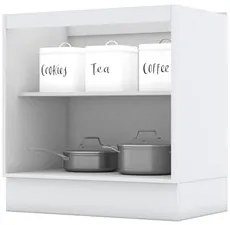 Balcão Gabinete 80cm 2 Portas sem Tampo 100% MDF Americana Branco - He