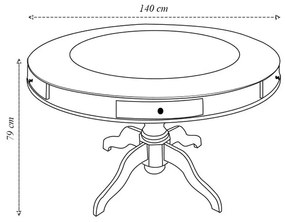 Mesa de Jogos Carteado 6 Lugares Bellagio com Gavetas e Tampo Reversível Base Estrela com Tecido Tabaco/Verde G42 - Gran Belo