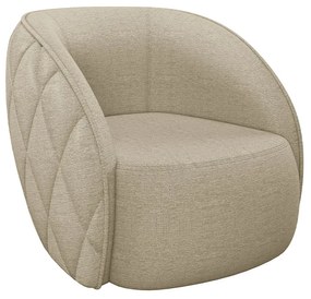 Poltrona Decorativa Clarke Linho Bege G45 - Gran Belo